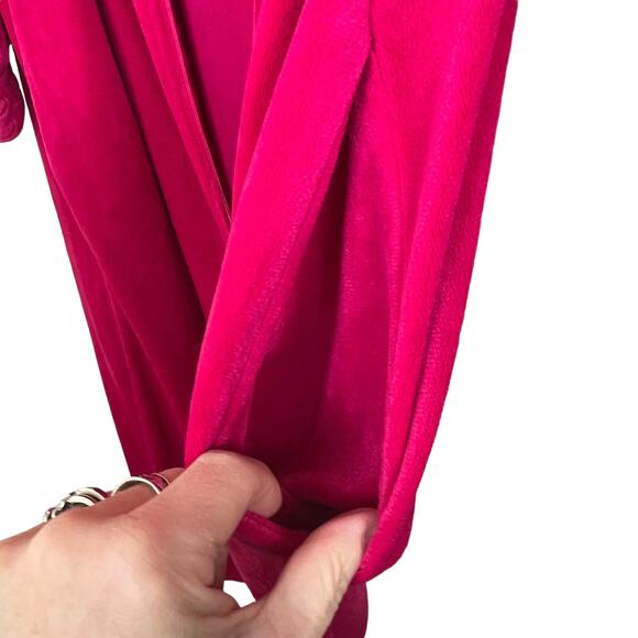 Diamond Tea women Large Bath Robe House coat Dress Vintage Pink Long floral Flaw - Picture 13 of 15